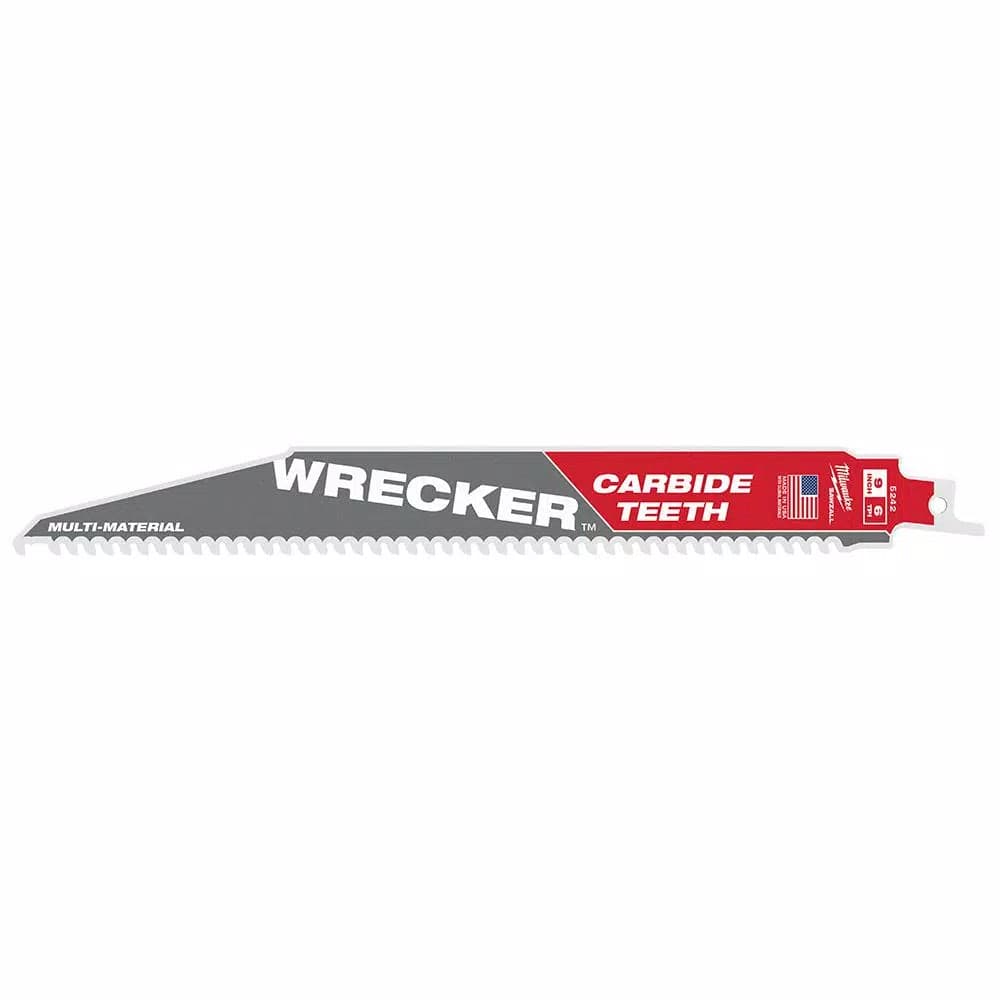 Milwaukee 9 in. WRECKER Carbide Teeth Multi-Material Reciprocating Saw Blade, 6 TPI