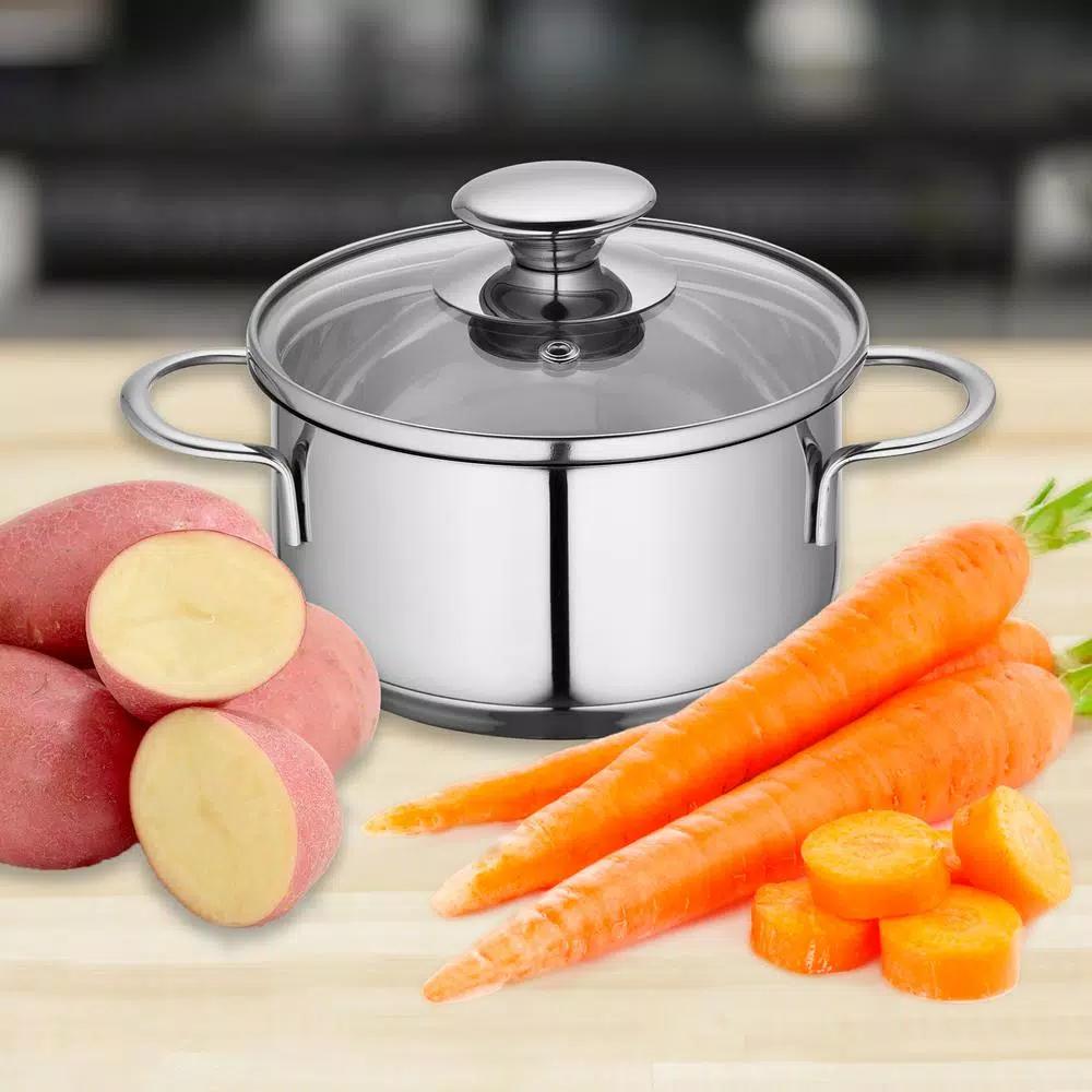 Frieling Küchenprofi 0.7 qt. Stainless Steel Stock Pot with Vented Glass Lid