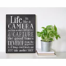 Unbranded Nancy Anderson "Life Is Like A Camera" 9 x 12 in. Wood Wall Art Sign thumbnail 4