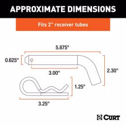 CURT 5/8 in. Hitch Pin for 2 in. Receiver, Black Zinc Finish thumbnail 4