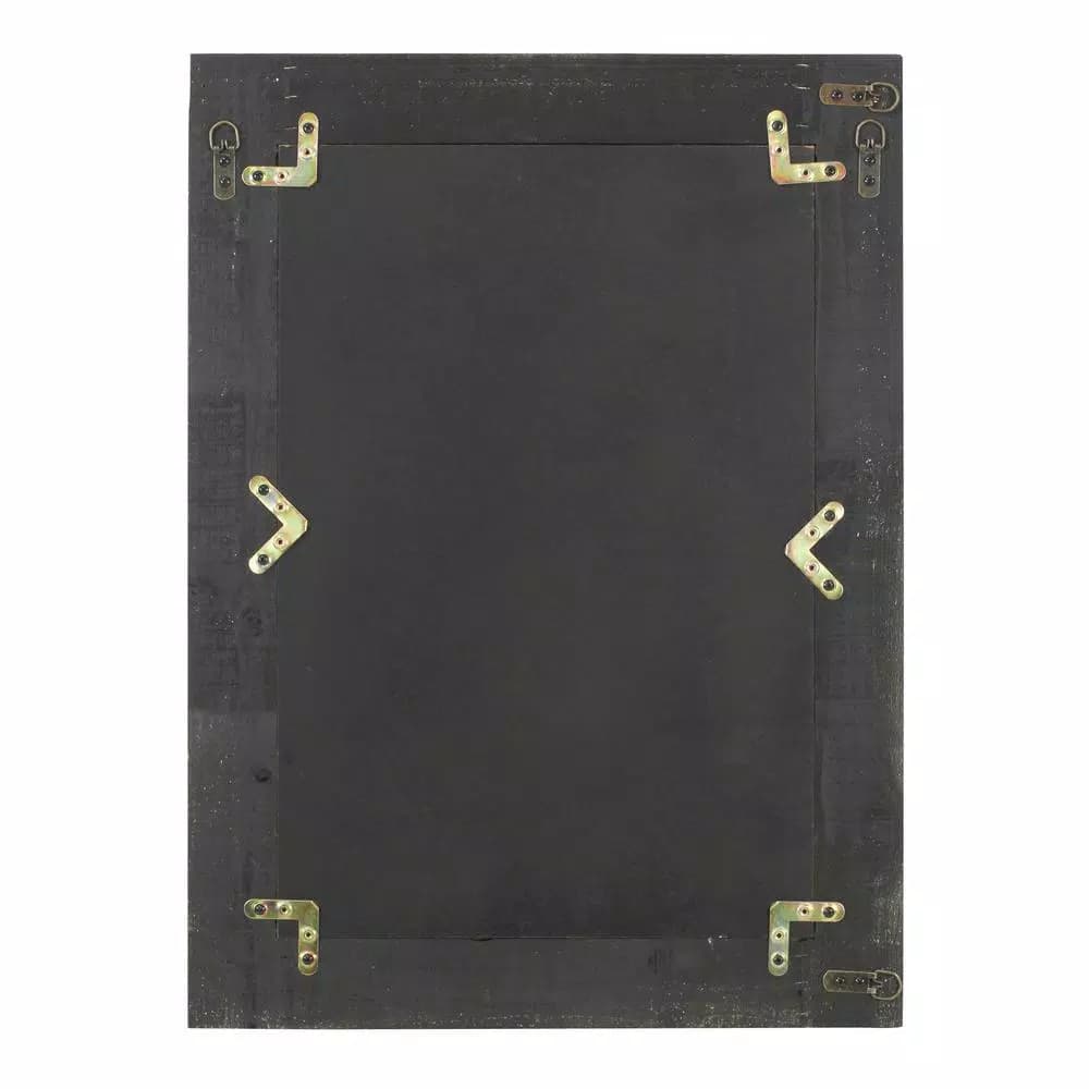 Aspire Home Accents Pueblo Distressed White Wood Frame Accent Mirror with Rustic Arrow Hinges and Hooks