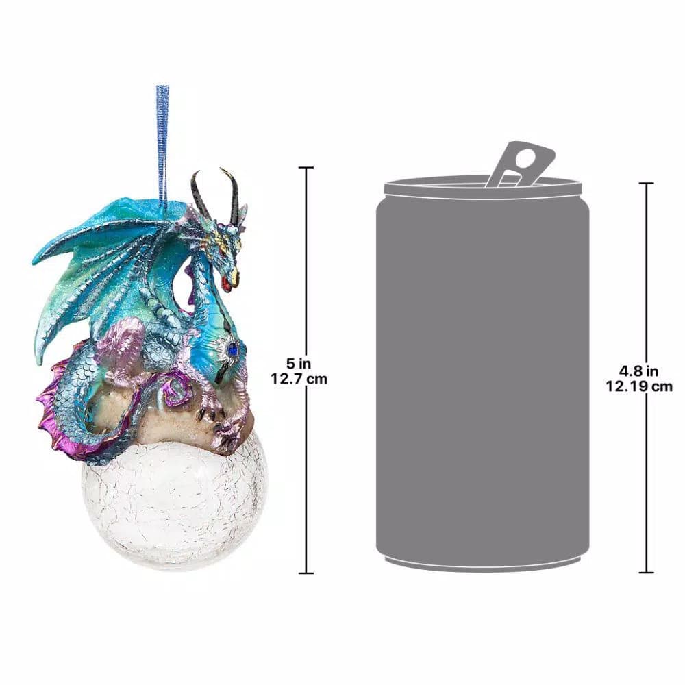 Design Toscano Frost the Gothic Dragon Holiday Ornament Set, 3-Piece