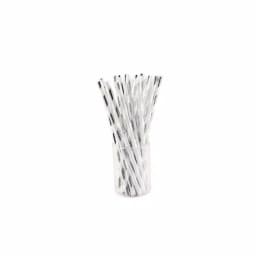 Sugar Plum Party SugarPlum Collection 50-Piece Silver and White Assorted Disposable Paper Cocktail Straws thumbnail 1