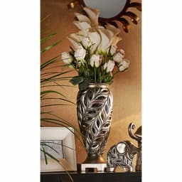 Unbranded Kiara 15.75 in. Silver Peacock Feather Decorative Table Vase thumbnail 1