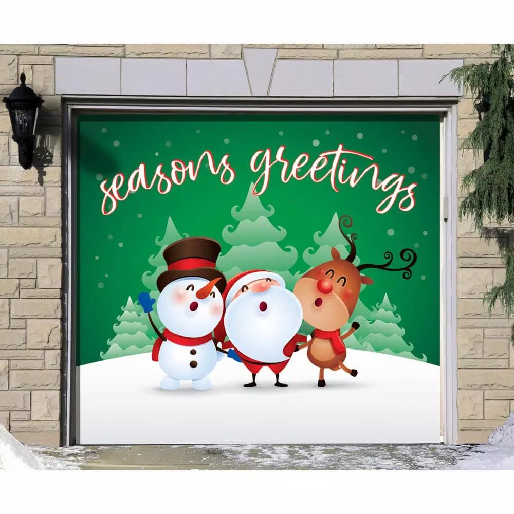 My Door Decor 7 ft. x 8 ft. Christmas Characters Garage Door Banner Mural