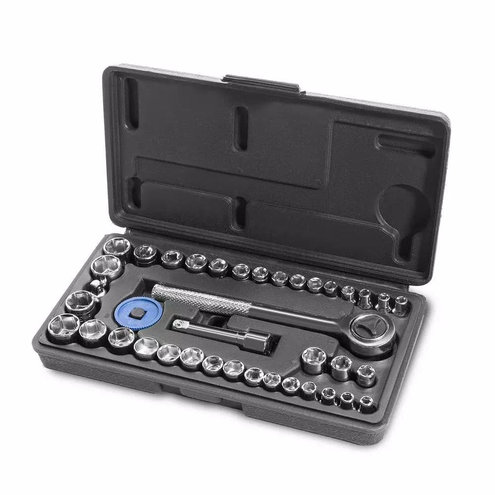 Stark 40-Piece Duo Combination SAE and Metric Impact Socket Set, 1/4 in. and 3/8 in. Drive