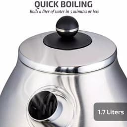 Ovente KS777 1.7L Stainless Steel Electric Kettle, 1500W Rapid Boil with Auto Shut-Off thumbnail 2