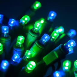Wintergreen Lighting 24 ft. 70-Light Blue and Green 5 mm LED Mini Light Set thumbnail 1
