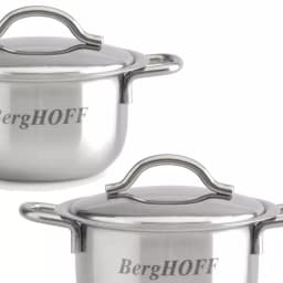 BergHOFF Essentials Bistro 2-Piece Stainless Steel Mini Pot Set with Lids thumbnail 2