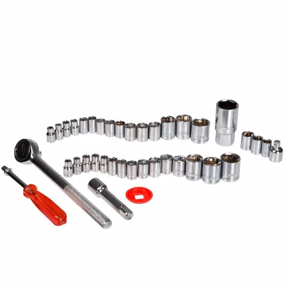 Stalwart 40-Piece 1/4 and 3/8 Drive Socket Set with SAE and Metric Sockets
