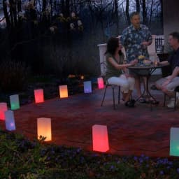LUMABASE Multi-Color Electric Luminaria Kit - Set of 10 Weather Resistant Outdoor Lanterns thumbnail 3