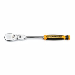 GearWrench 1/4 in. Drive 90-Tooth Dual Material Flex Head Teardrop Ratchet, 8 in. thumbnail 1