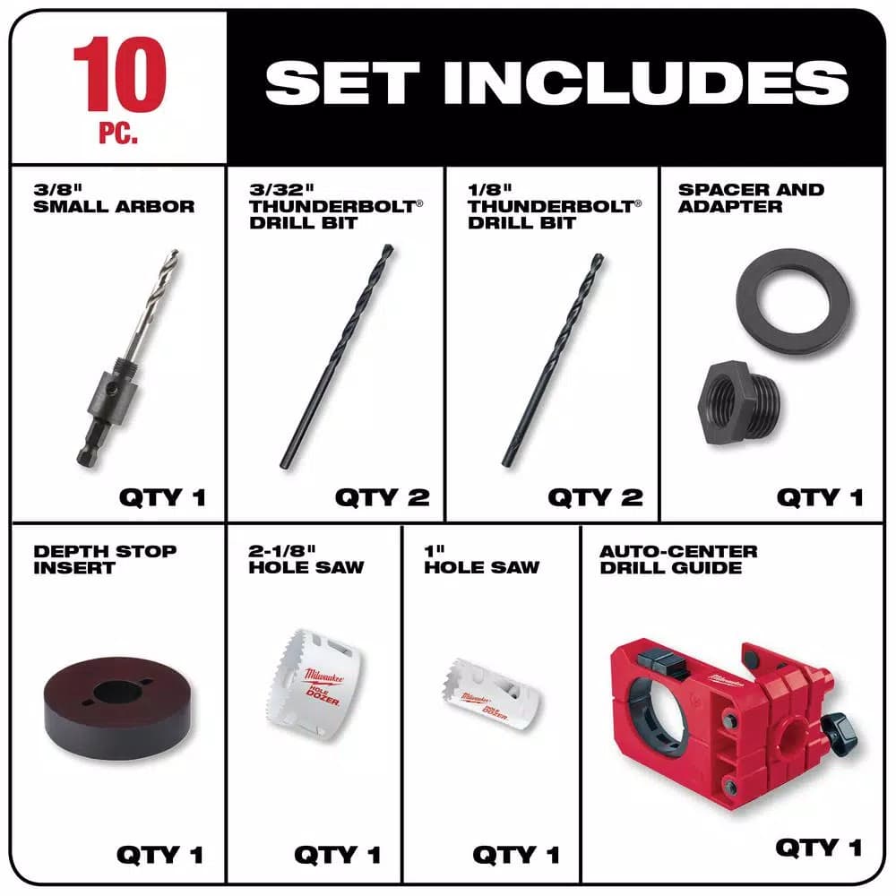Milwaukee HOLE DOZER Bi-Metal Door Lock Installation Hole Saw Set
