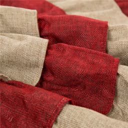 Glitzhome 48 in. Faux Burlap Christmas Tree Skirt - Red and Brown Striped Holiday Decor thumbnail 4