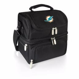 ONIVA Pranzo Miami Dolphins Black Insulated Lunch Bag with Cutlery Set thumbnail 1