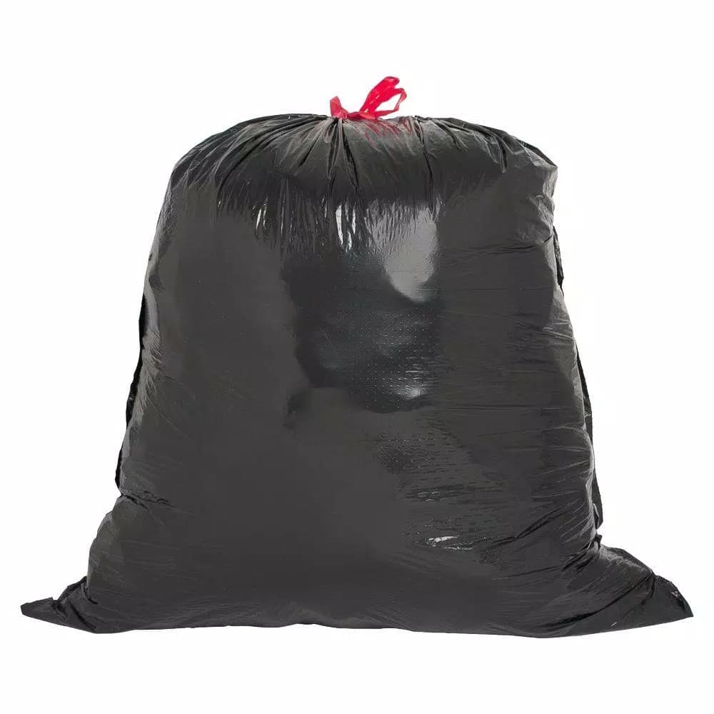 Genuine Joe 30 Gal. Black Flex Drawstring Trash Liners, 1.05 Mil Puncture-Resistant, 42-Count