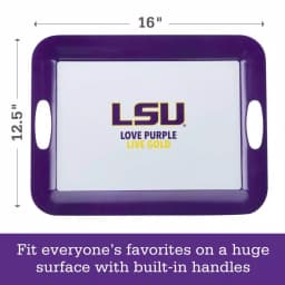 College Kitchen Collection LSU Tigers Serve 'n Score Party Platter, 16 x 12.5 Inch, Purple thumbnail 2
