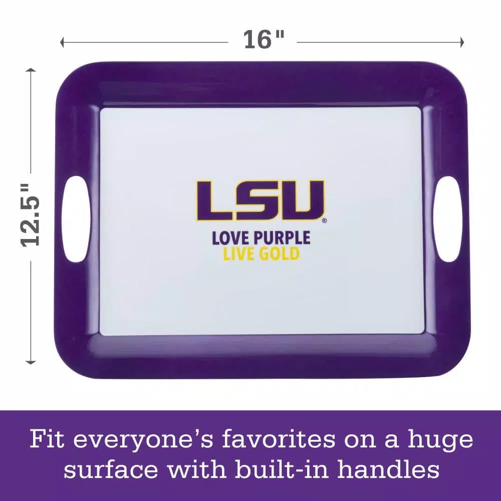 College Kitchen Collection LSU Tigers Serve 'n Score Party Platter, 16 x 12.5 Inch, Purple