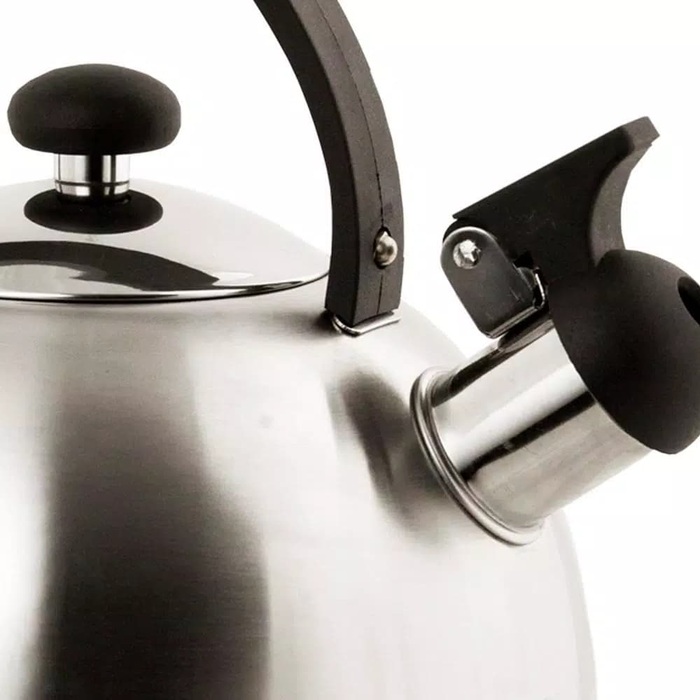Home Basics 10.6-Cup Silver Stainless Steel Stovetop Tea Kettle with Whistle