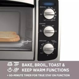 BLACK+DECKER 1500W 6-Slice Stainless Steel Convection Toaster Oven with Broiler Pan thumbnail 8