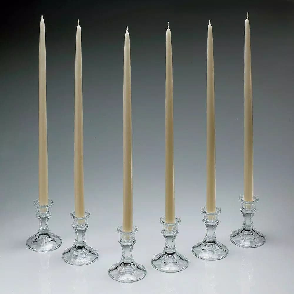 Light In The Dark Shop A Candle 18 in. Ivory Taper Candles, Set of 12 - Dripless & Clean Burning