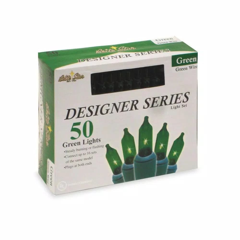 Brite Star Designer Series Green Mini Light Set, 50-Light Incandescent, Set of 2