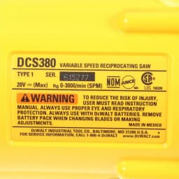 DEWALT DCS380B 20V MAX Cordless Reciprocating Saw (Tool-Only) thumbnail 9