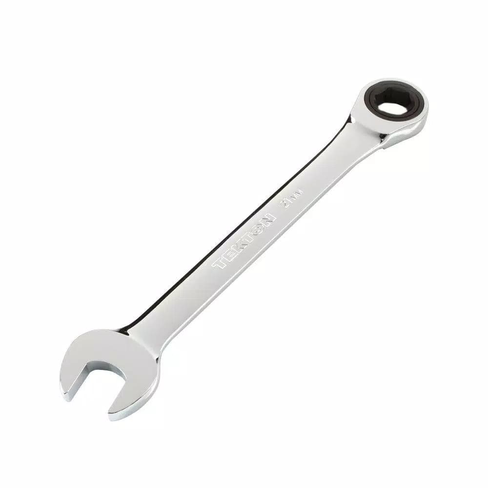 TEKTON 21 mm Ratcheting Combination Wrench, 6-Point Box End, 72-Tooth Gear
