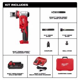 Milwaukee M18 FORCE LOGIC 6 Ton Cordless Knockout Tool Kit with 2.0Ah Battery and Charger thumbnail 2