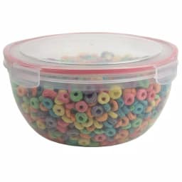Unbranded 10-Piece Round Plastic Food Storage Container Set with Locking Snap-On Lids, Red thumbnail 4