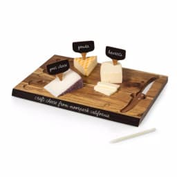 TOSCANA Delio Acacia Wood Cheese Board Set with Cheese Knife and Chalkboard Markers thumbnail 5