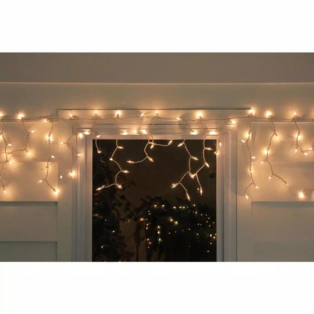 Northlight 150-Light Clear Mini Icicle Lights with White Wire, 10 ft.
