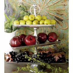 LITTON LANE 19 in. Polished Silver Aluminum 3-Tiered Rectangular Fruit Stand thumbnail 2