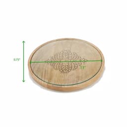 Mind Reader Round Bamboo Cheese Platter with Glass Top - Decorative Wooden Serving Tray thumbnail 7