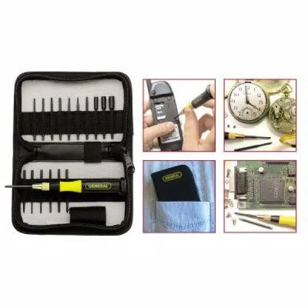 General Tools 18-Piece Precision Screwdriver Set with Interchangeable Blades and Carrying Case