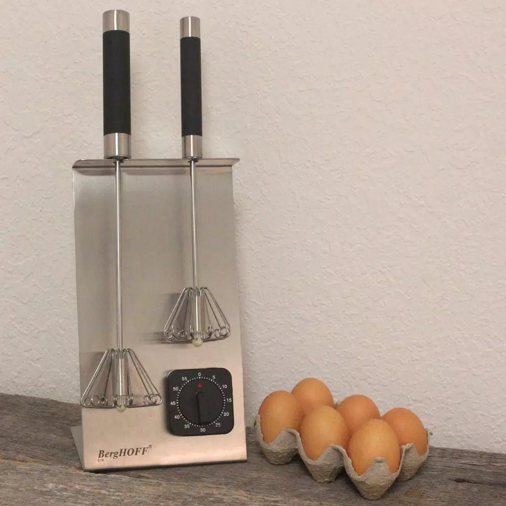 BergHOFF Stainless Steel Whisk Set with Stand and Built-in Timer