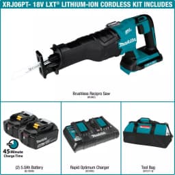 Makita 36V (18V X2) LXT Brushless Cordless Reciprocating Saw Kit with (2) 5.0Ah Batteries and Charger thumbnail 3