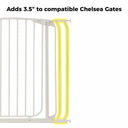 Dreambaby 3.5 in. Gate Extension for Chelsea Extra Tall Child Safety Gates, White thumbnail 2