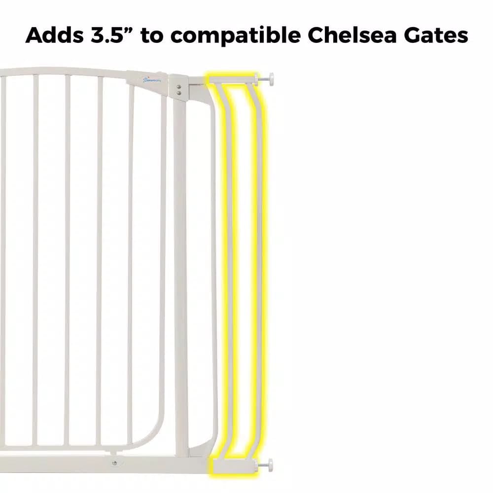 Dreambaby 3.5 in. Gate Extension for Chelsea Extra Tall Child Safety Gates, White