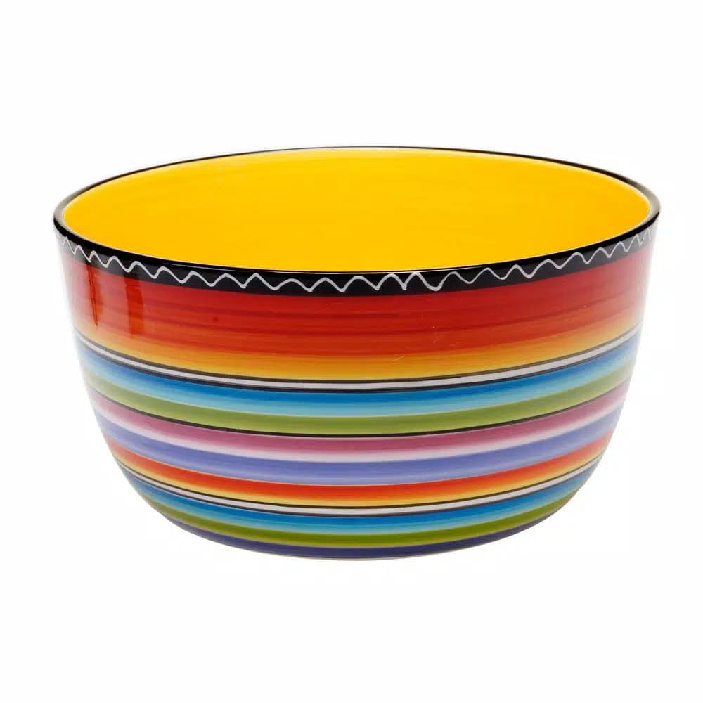 Certified International Tequila Sunrise Deep Serving Bowl, Hand Painted Earthenware