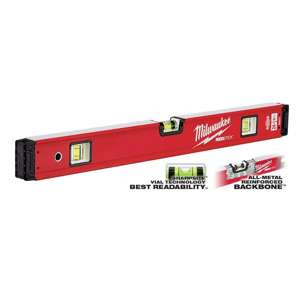 Milwaukee REDSTICK Box Level Set, 24 in. and 48 in.