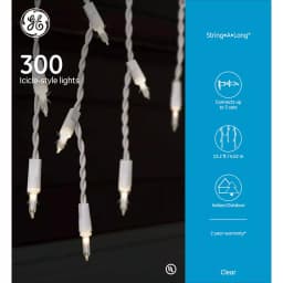 GE String-A-Long 300-Light Clear Icicle Light Set, Indoor/Outdoor thumbnail 5