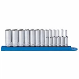 GEARWRENCH 1/4 in. Drive Metric 6-Point Deep Socket Set, 13-Piece thumbnail 1