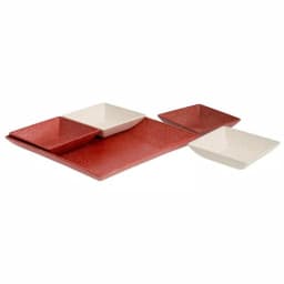 Unbranded EVO Sustainable Goods Red Eco-Friendly Wood-Plastic Composite Serving & Snack Set, 5-Piece thumbnail 1