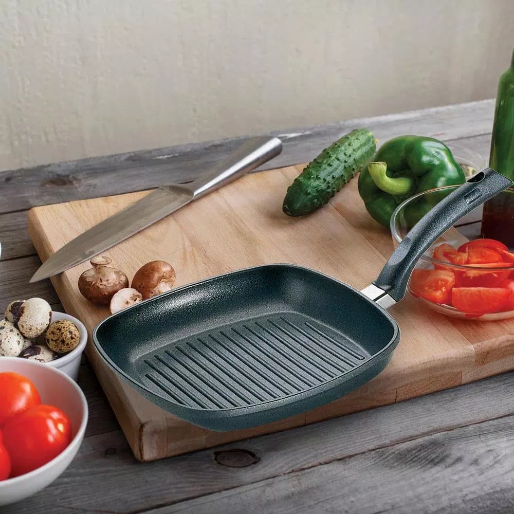 Berndes SignoCast 12 in. Cast Aluminum Nonstick Grill Pan, Black