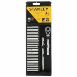 Stanley 1/4 in. Drive 6-Point Socket Set, 16-Piece Ratchet and Socket Set thumbnail 2