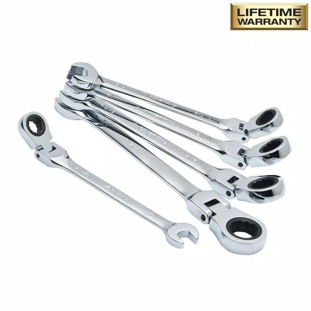 Husky 10-Piece Flex-Head Ratcheting Wrench Set, SAE and Metric