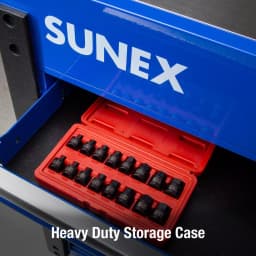 SUNEX TOOLS Sunex 3646 3/8 in. Drive Stubby Impact Hex Driver Set, SAE & Metric, 16-Piece thumbnail 5