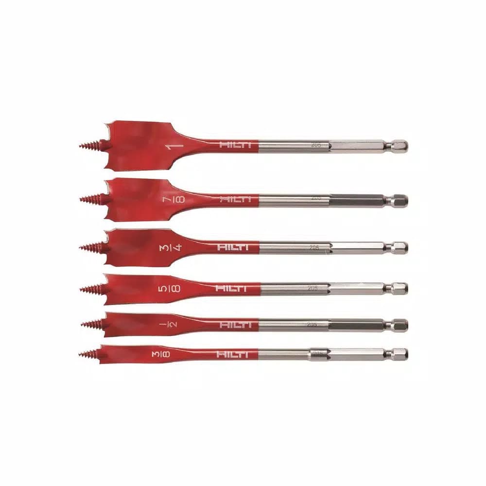Hilti High Speed Wood Spade Bit Set, 6-Piece