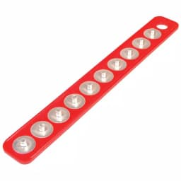 Triton Products MagClip 1/2 in. Drive Magnetic Socket Holder Strip with 10 Interchangeable Pegs, Red thumbnail 1